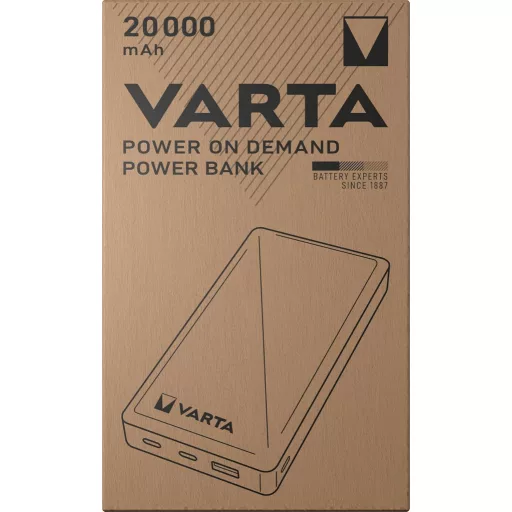 VARTA Power Bank 20000 mAh, 4 portos gyorstöltő, USB-C, Micro USB, telefon és tablet töltéshez
