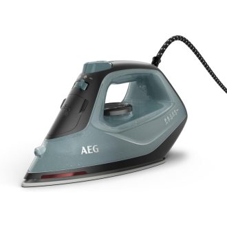   AEG Steam Iron, 2400 W, Variable Vertical Steam Surge, Fine Spray, 24% Recycled Plastic, Residual Heat Indicator, 2 m Cable, 180° Rotatable, Anti-Limescale System, Ceramic Sole, Green Grey, SI5-2-6OG