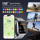 Marsyu 2024 EKG okosóra: telefon, vércukor, vérnyomás, SpO2 mérés, 150+ sportmód, ezüst, angol menü