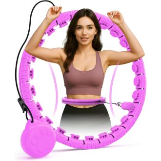   JLoibao Okos Hula Karika Felnőtteknek, 24 Szintű Fitness Karika 77-132 cm, Súlyozott Labdával