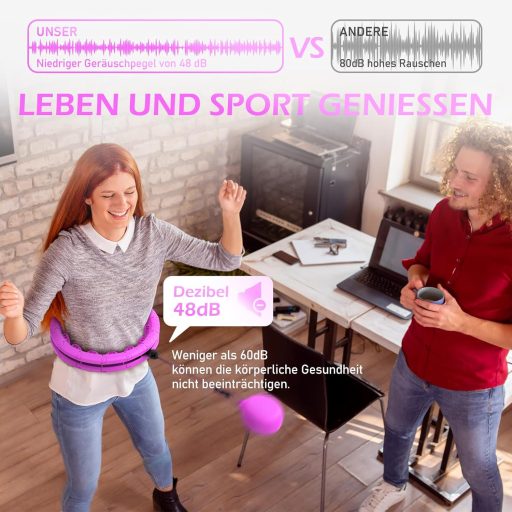 JLoibao Okos Hula Karika Felnőtteknek, 24 Szintű Fitness Karika 77-132 cm, Súlyozott Labdával