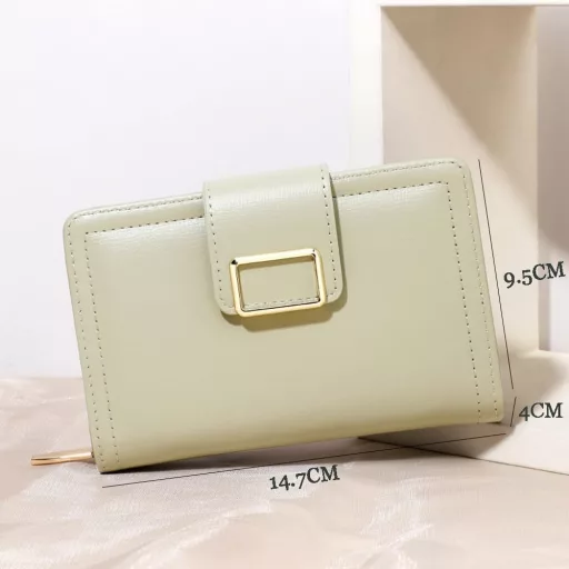 Portofel de damă Hoqque, portmoneu subțire din piele, negru, elegant, suport pentru carduri, portofel mare de damă, cadou pentru mamă/iubită.