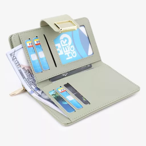 Hoqque Női Pénztárca Vékony Bőr Táska Fekete Elegáns Kártyatartó Nagy Női Erszény Ajándék Anyukának Barátnőnek