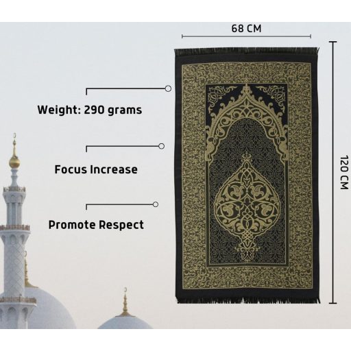 Prien Imamosó szőnyeg sötétkék, imádsággyöngy és tesbih szett, musulmán ajándék