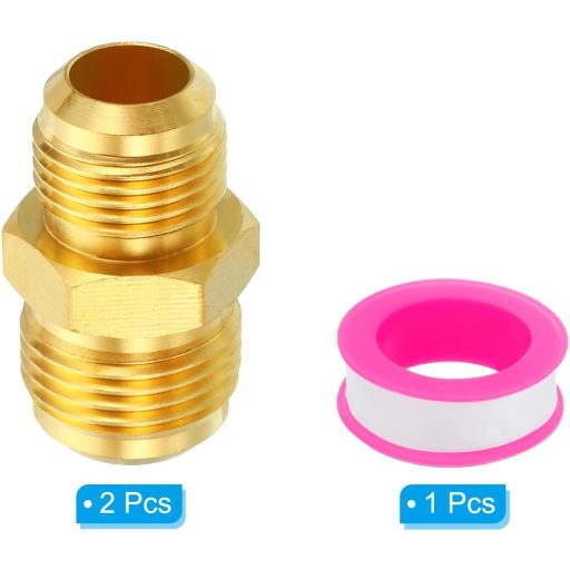 PATIKIL Réz Csőcsatlakozó Adapter 1/2" - 5/8" Külső Menettel, 45 Fokos SAE Peremmel, Vízvezeték Szerelvényekhez