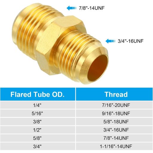 PATIKIL Réz Csőcsatlakozó Adapter 1/2" - 5/8" Külső Menettel, 45 Fokos SAE Peremmel, Vízvezeték Szerelvényekhez