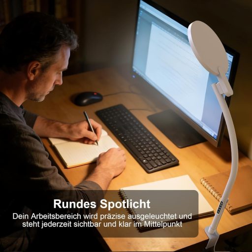 Trayvespace LED asztali lámpa állítható nyakkal, 5 színhőmérséklet, 10000 lux