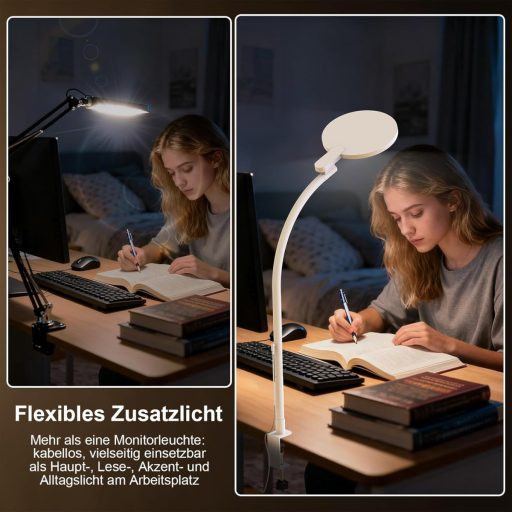 Trayvespace LED asztali lámpa állítható nyakkal, 5 színhőmérséklet, 10000 lux