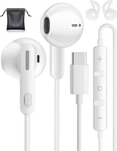 Căști USB-C pentru Samsung Galaxy S24 S23 Ultra A35 S25 iPhone 15 16 Pro Pixel 8 Xiaomi 14 - Căști intraauriculare stereo Hi-Fi cu fir