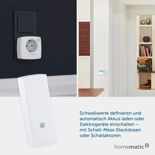 eQ-3 AG Homematic IP Inteligentné rozhranie pre elektromer - Monitorovanie spotreby energie pre domácu automatizáciu, čierne, s 2 AA batériami