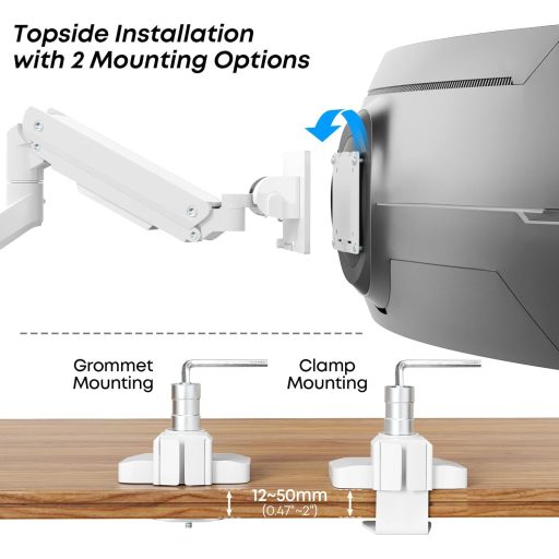 PUTORSEN Monitor tartó 17-49 hüvelykes lapos és ívelt képernyőhöz, gázrugós állvány, magasságállítható
