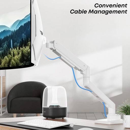 PUTORSEN Monitor tartó 17-49 hüvelykes lapos és ívelt képernyőhöz, gázrugós állvány, magasságállítható