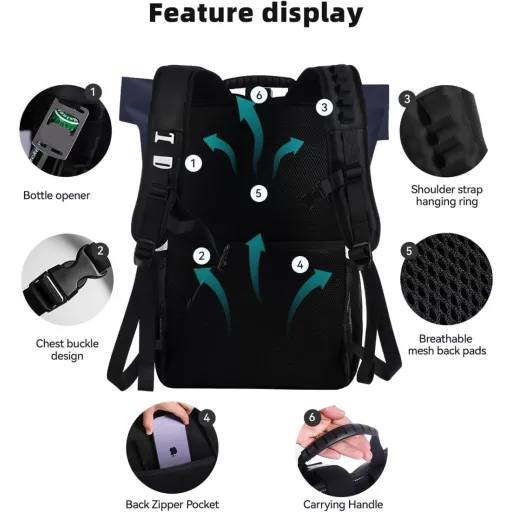 DEWUR 35L Hűtő Hátizsák Vízálló Piknik Camping Strand Túra Utazás