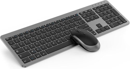 Seenda Vezeték Nélküli Billentyűzet és Egér Szett - Újratölthető, Ultravékony, Csendes, Szilikon Védővel - PC/Laptop/Smart TV - AZERTY