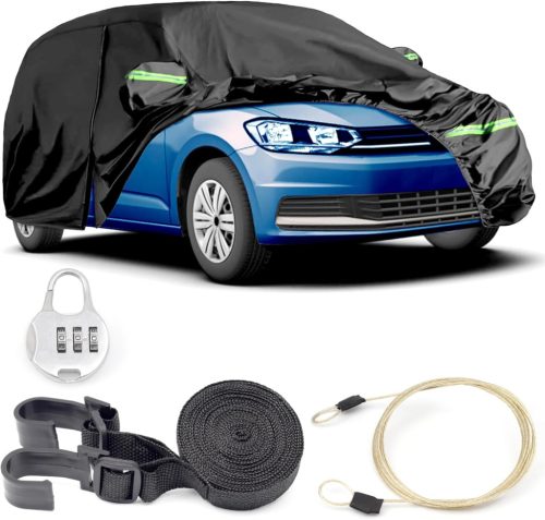 Autoplachta Generic pre Volkswagen VW Touran modely 2003-2024 - Vodoodolná, vetruvzdorná, UV ochrana, s bavlnenou podšívkou, so zipsom na dverách, čierna
