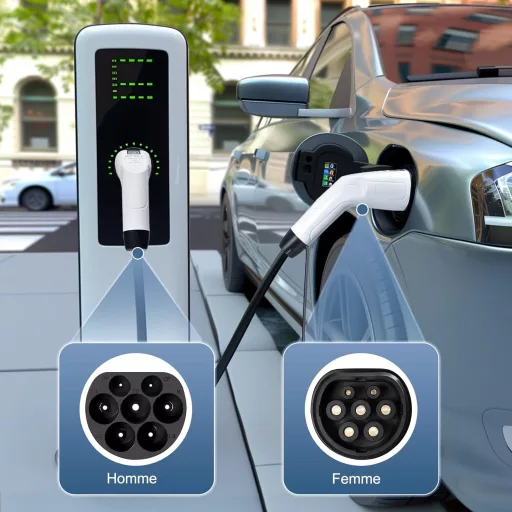 RTSKY Type 2 Elektromos Autó Töltőkábel 22kW 5m 32A Tesla Model 3/Y