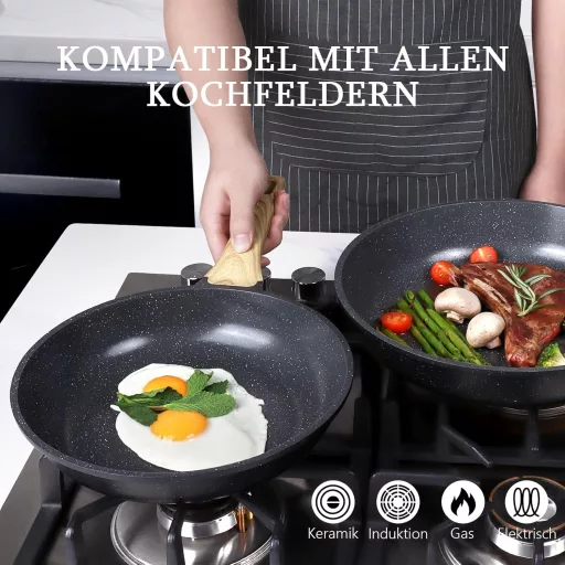 GiPP Granite Serpenyő Fedővel 28cm Indukciós Tapadásmentes Szürke