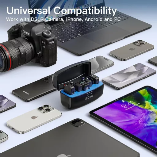BOYA Wireless Lavalier mikrofon iPhone Android kamerához, 950 méter hatótáv, 10 órás akkumulátor