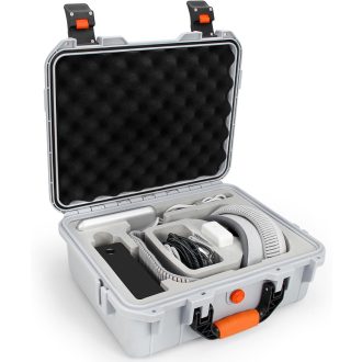   Husă de protecție AMAZEAR pentru ochelarii Apple Vision Pro - Gri, design modern, rezistentă la apă IP67, căptușită cu EVA, cu suport pentru accesorii