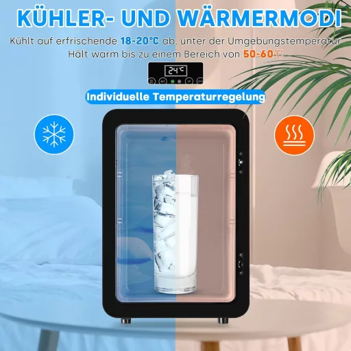 Mini frigider Enventor de 10 litri cu ecran LCD, funcție de încălzire/răcire, pentru mașină și birou