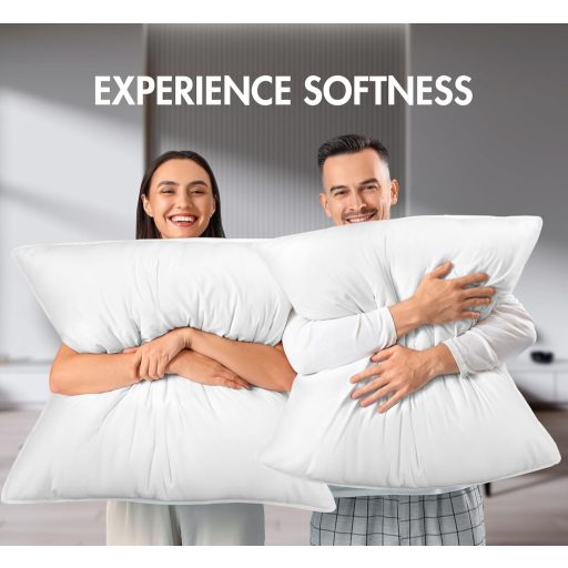 Utopia Bedding 2 darabos párna 80x80 cm, légáteresztő és puha alvópárna fehér