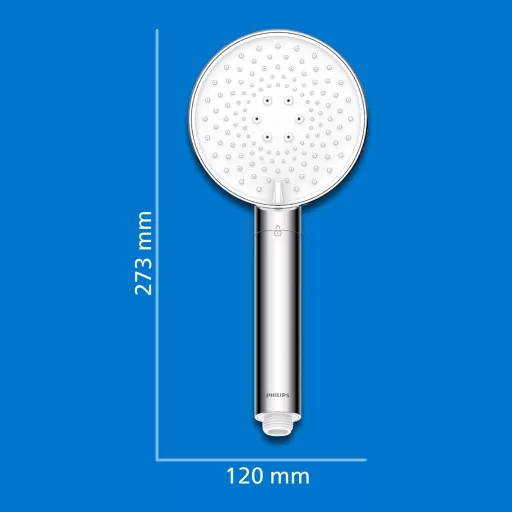 Pară de duș Philips cu filtru, eliminare clor, 3 moduri de pulverizare, creșterea presiunii - Crom