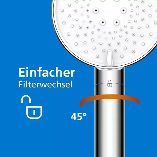 Philips zuhanyfej szűrővel, klórium eltávolítás, 3 spray mód, nyomásfokozó - Chrome