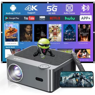   Proiector XGODY A45 4K Android, 1080P FHD, 500 ANSI, Autofocus, WiFi, Bluetooth, Home Cinema