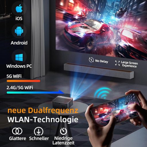 XGODY A45 4K Android Projektor 1080P FHD, 500 ANSI Autofókusz, WiFi Bluetooth Otthoni Mozi