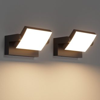  Klighten 2db 24W Kültéri Fali Lámpa IP65 Forgatható LED Panel Meleg Fehér 3000K