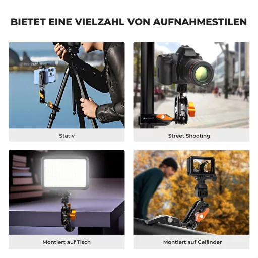 K&F CONCEPT MS13 Magic Arm 360° golyófej kamera rögzítő telefon tartóval