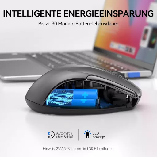 TECKNET Bluetooth Egér 4800 DPI Vezeték Nélküli Ergonomikus Csend Mód Laptop PC Mac