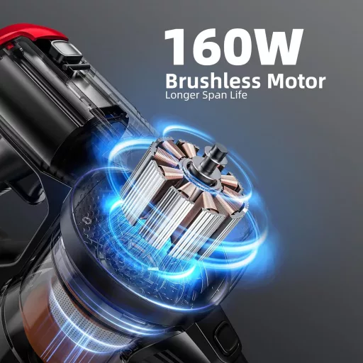 VEGREM 25 Kpa Akkumulátoros Porszívó 160W, 40 Perc Üzemidő, LED Kijelzővel