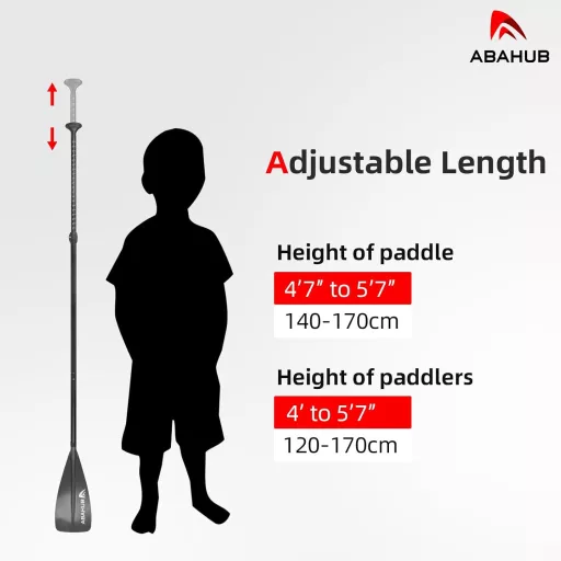 Abahub gyermek SUP evező 140-178 cm állítható alumínium lapát paddleboard-hoz - Grey