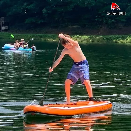 Abahub gyermek SUP evező 140-178 cm állítható alumínium lapát paddleboard-hoz - Grey
