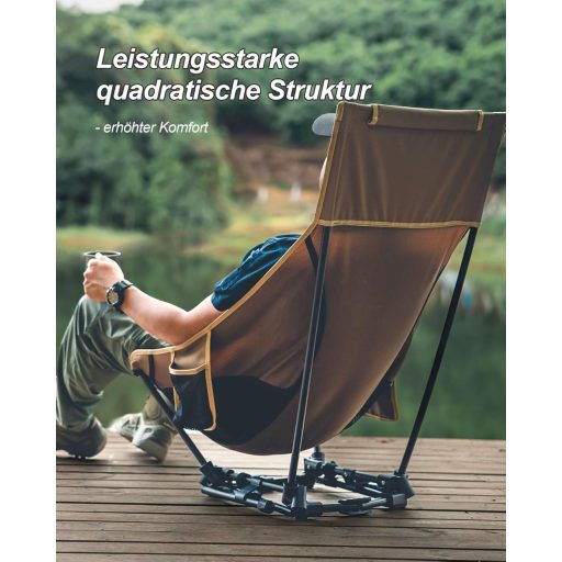 OneTigris Dragonhide összecsukható kemping szék, 125 kg terhelhetőség, oldaltáskákkal