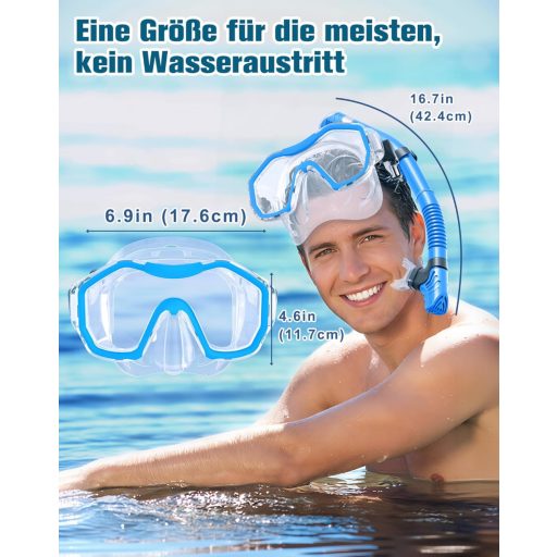 Lealinga Snorkel Szett 2 Személyes Panoráma Maszk Száraz Snorkelcsővel Anti-Fog