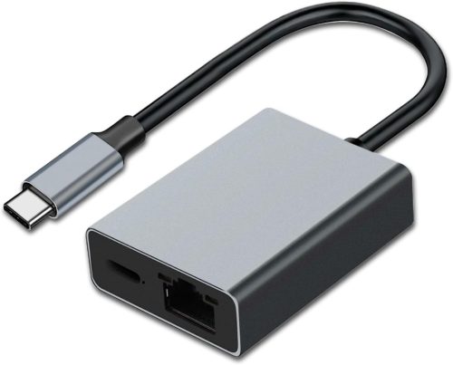 RUIZHI 100W USB-C Ethernet Adapter - Gigabit RJ45 Hálózati Csatlakozó és Gyorstöltő Chromecast, Telefon, MacBook és Windows Eszközökhöz