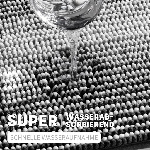 Chakme Chenille set tepiha za kupaonicu, 5 dijelova, debeli protuklizni otirač za kupaonicu, crni