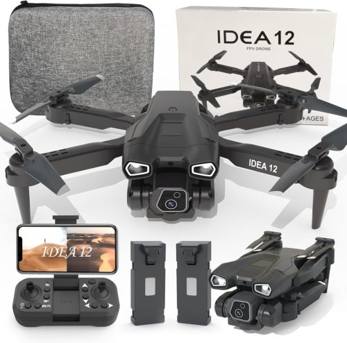 TTROARDS 12 Skladací dron s 1080P kamerou, WiFi FPV živý prenos, 360° Flip funkcia, 20 minút letového času, pre začiatočníkov a deti, diaľkové ovládanie