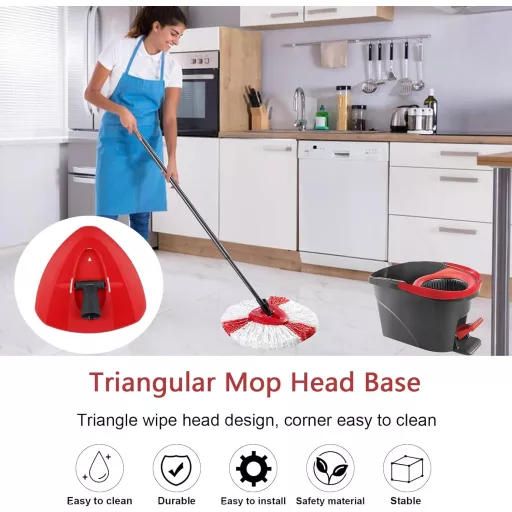Náhradná hlavica mopu Sgizoku kompatibilná s Vileda - plastová trojuholníková hlava pre mopy O-Cedar a EasyWring - ľahké príslušenstvo na čistenie podláh