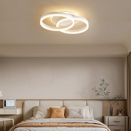 Lampă LED de plafon Amdelne 50cm cu telecomandă, reglabilă, pentru dormitor și living.