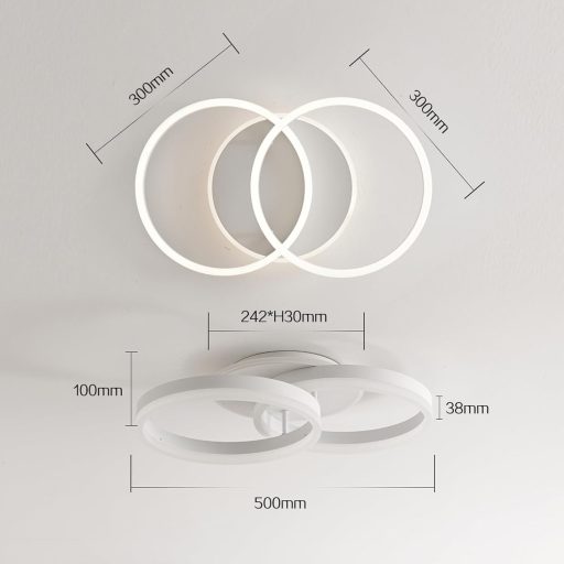 Lampă LED de plafon Amdelne 50cm cu telecomandă, reglabilă, pentru dormitor și living.