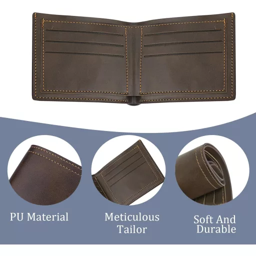 LOCCY Férfi Bőr Pénztárca Kompakt Méret Fekete Barna Színben Modern Dizájn Slim Wallet Kártya Tartó