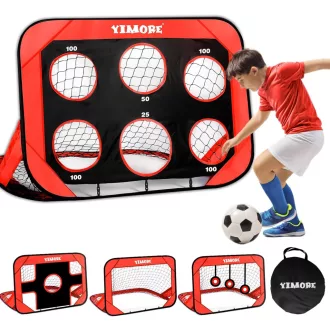   YIMORE Pop-Up Futballkapu Gyerekeknek 4 Módú Hordtáskával Kert Kültéri Beltéri