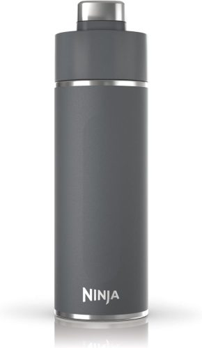 Ninja Thirsti 530ml Hőszigetelt Utazópalack - Szürke Rozsdamentes Acél Termosz Szénsavas, Hideg és Meleg Italokhoz, Szivárgásmentes Fedéllel