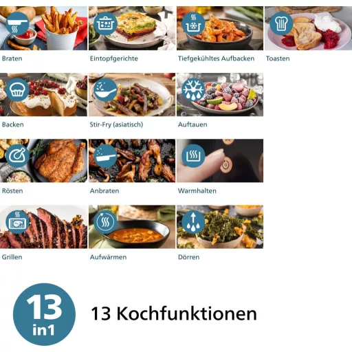 Philips Airfryer 2000 Series 4,2L digitális forró levegős sütő 13 funkcióval