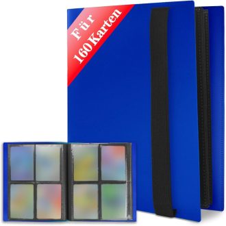   JUSONEY Trading Card Album 160 zseb kék gyűjtőkönyv MTG Magic kártyához