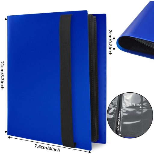 JUSONEY Trading Card Album 160 zseb kék gyűjtőkönyv MTG Magic kártyához