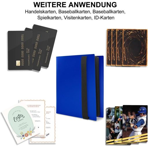 JUSONEY Trading Card Album 160 zseb kék gyűjtőkönyv MTG Magic kártyához